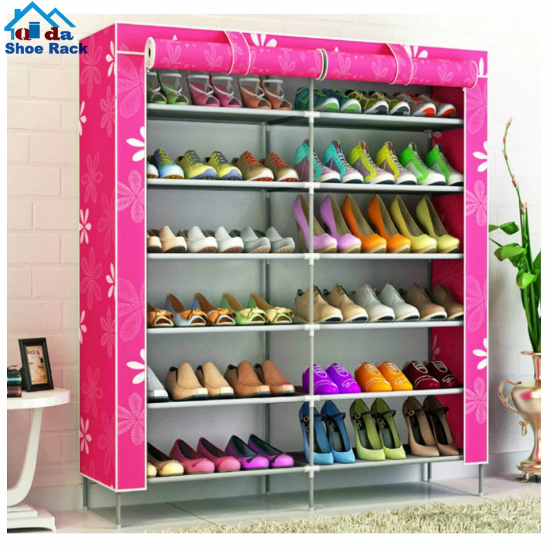 8 layers stackable overdoor shoe rack hanging and can hold 24 pairs shoe