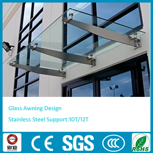 modern tempered glass awning designs