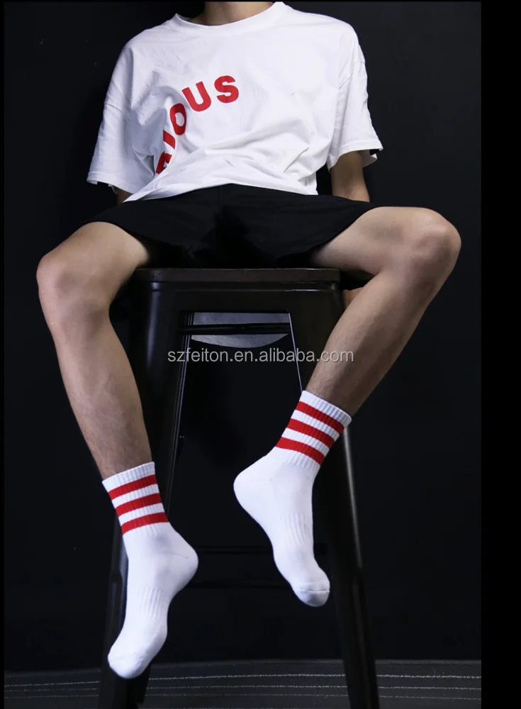 Custom logo white running tennis basketball men sports socks