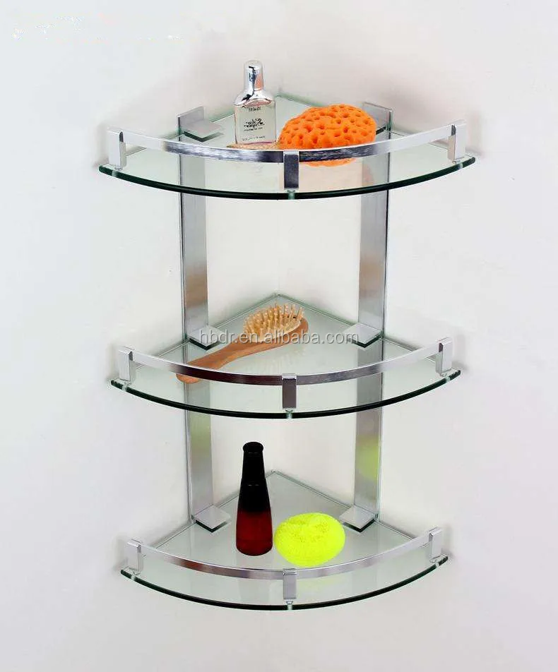
Tempered rectangle sector glass for bathroom corner shelf 