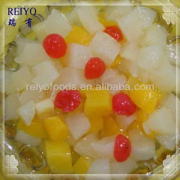 
New canned tropical fruit cocktail in syrup 