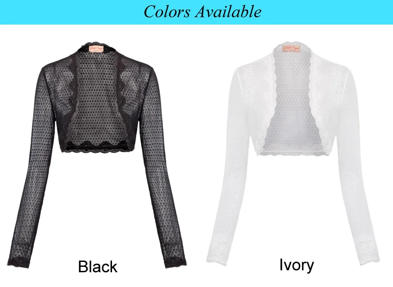 BP женские полу Прозрачное нижнее белье с длинным рукавом открытой передней черного Болеро BP000534-1