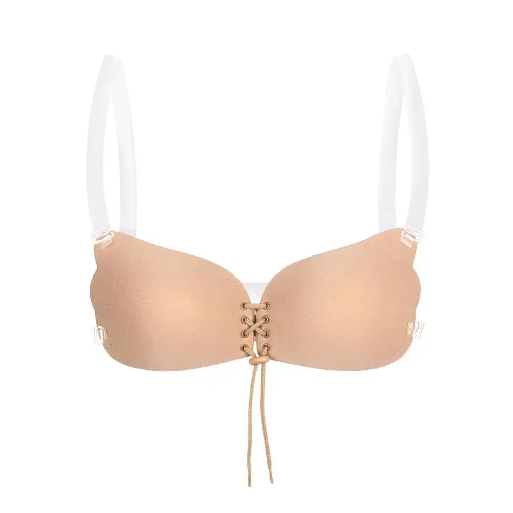 New LALA Goddess Self Adhesive Silicone Invisible Push-up Bra with Adjustable Clear Straps