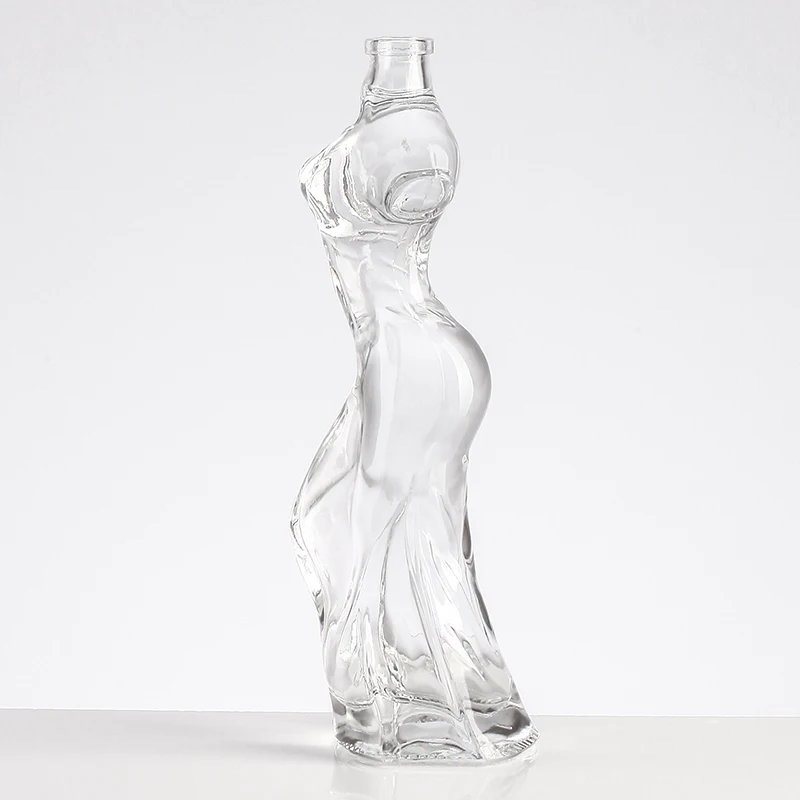 Woman Body Shape Unique Liquor Glass Bottle Wholesale Empty Glass Bottle