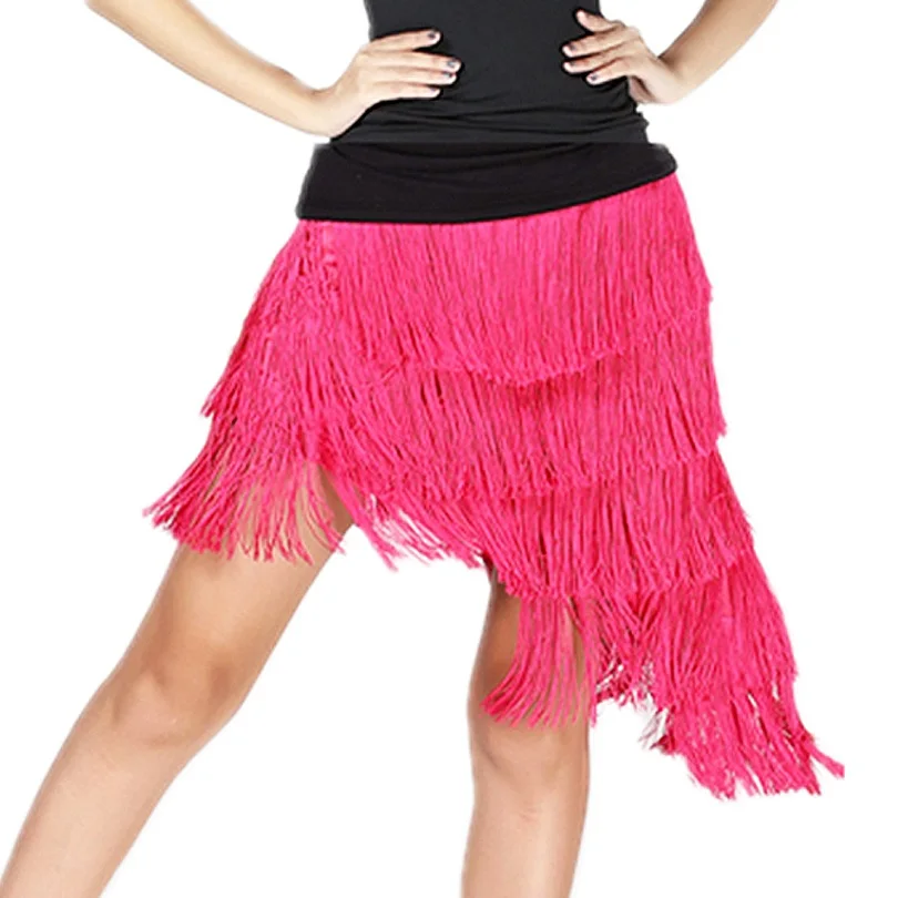 Cheap Price Hot Girls Tassels Salsa Dance Skirt Dancing Costume for Latin Ballroom Tango Cha Cha Stage Performance Skirts