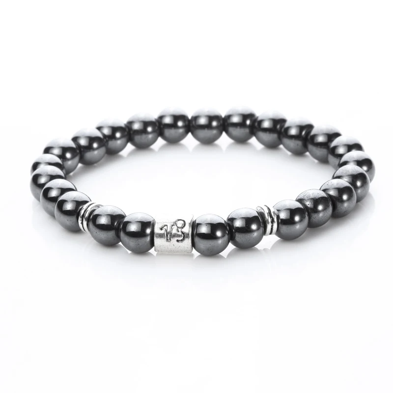 Beautiful Blue Agate Stone Pisces Sign Elastic Beaded Zodiac Bracelet