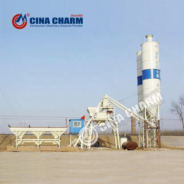 HZS25 мини микс сборные cinacharm готовый смешаный подъемный бункер, бетонный завод