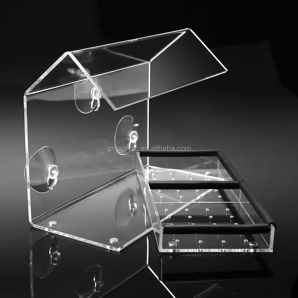 
Upgraded Large Hangout Window Bird Feeder Squirrel Proof - Bird Seed - Wild Bird Seed Feeders and Birdhouse With Removable Tray 