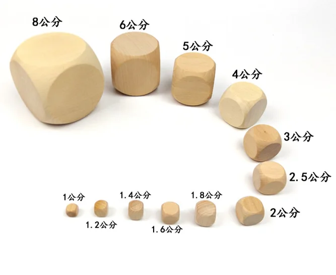 Пустые деревянные кубики круглые углы разных размеров от 10 мм до