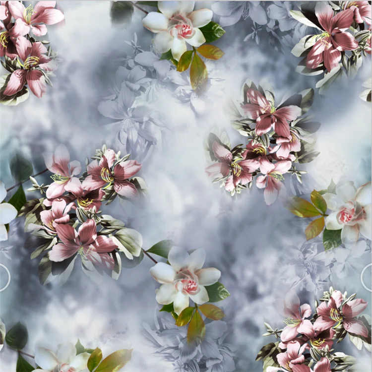 2019 spring 100% polyester 75d super soft escada digital printed fabric