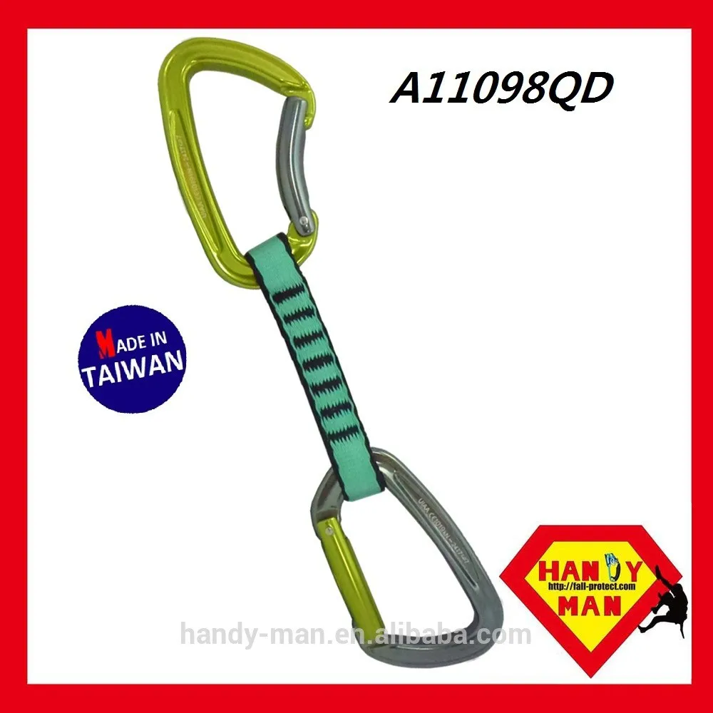 CE UIAA Certified A750-QD1 D Type D Shaped Aluminum Climbing Quickdraw