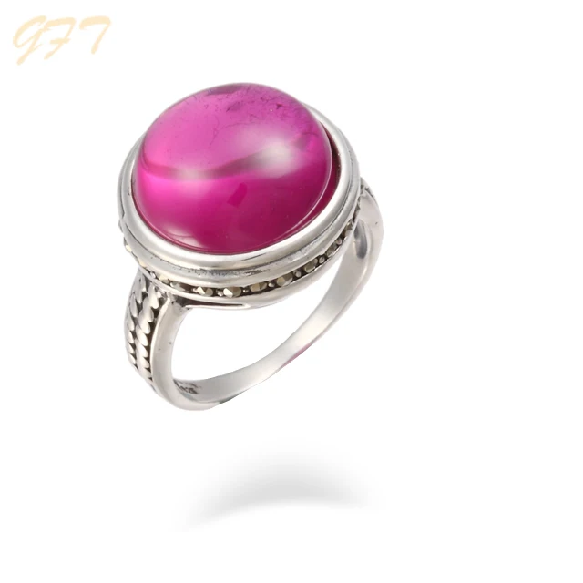 
Wholesale fashion 925 sterling silver marcasite and ruby rings 