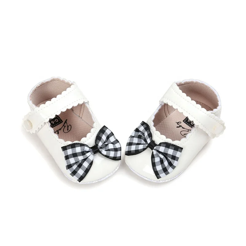 Оптовая продажа, клетчатые детские туфли с бантом, для маленьких девочек, для новорожденных, обувь принцессы