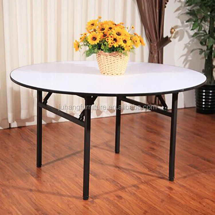 Wholesale Hotel Furniture Durable Customized Size Dining PVC Top Plywood Restaurant Folding Table