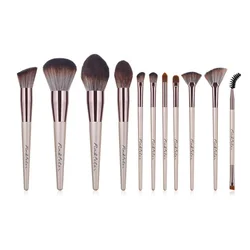 PU bag makeup brush 11pcs silver color black paper box packaging brush 11pcs cosmetic brush Stock now