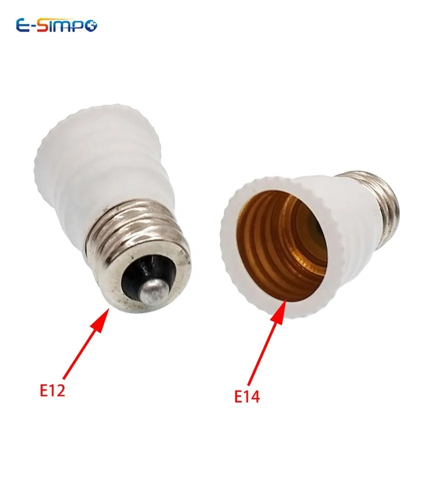 
E12 to E14 Adapter US Candelabra Base to EU Chandelier Socket Converter 