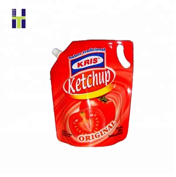 Stand up spout pouch tomato sauce plastic packaging bags/plastic food packaging bag for ketchup tomato sauce packaging bag