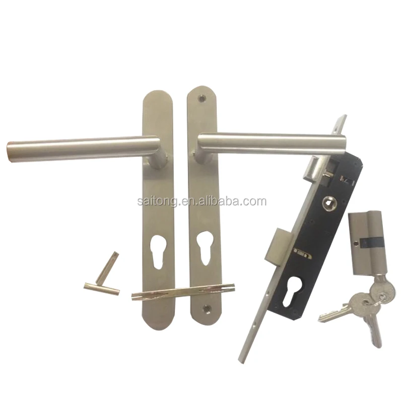 China Supplier Quality Stainless Steel Door Handle With Lock Set