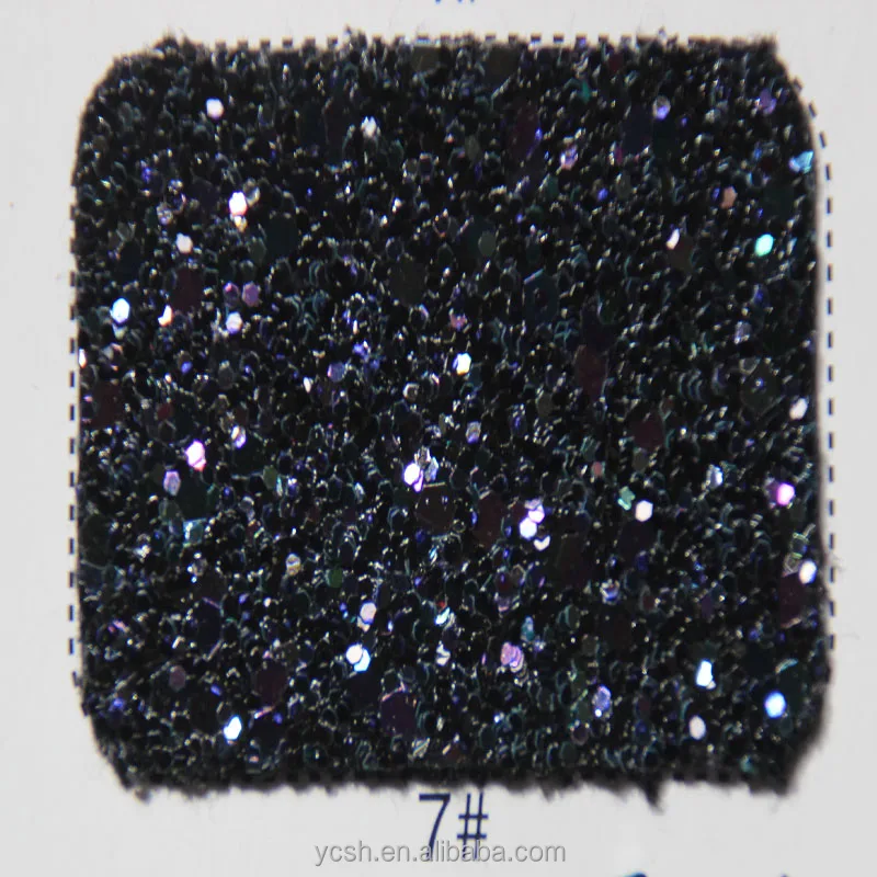 Black Chunky 0.8mm Pu Glitter Leather for Making Women Shoes,bags Shoes Material Woven High Quality Shoes and Bags