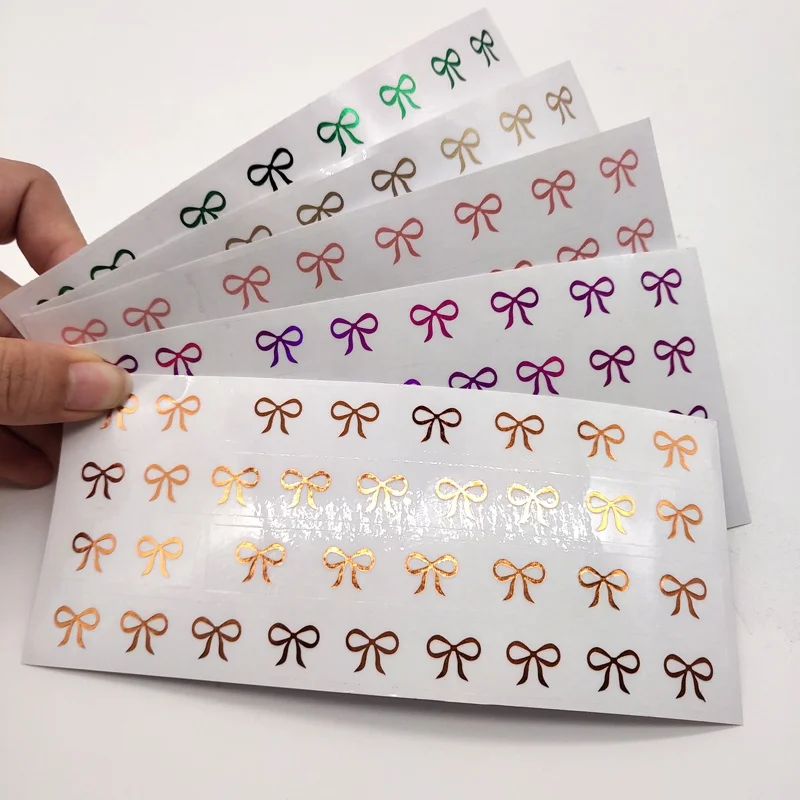 Transparent Stickers Printing Custom Foil Bow Kiss Cut Sticker Sheets