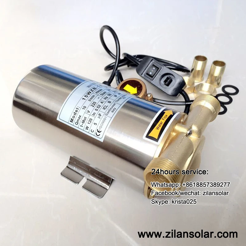 Solar water heater booster pump