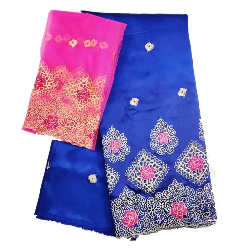 
New design multicolor african nigerian embroidery george lace fabric for blouse embroidery george wrapper 7yards/piece 