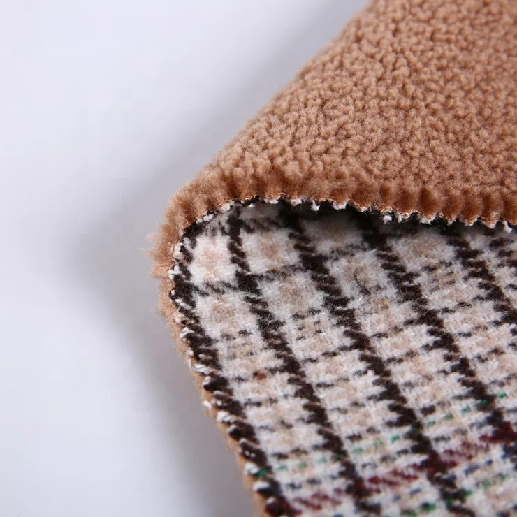  Клетчатая замшевая ткань с флисовой подкладкой для индийской одежды