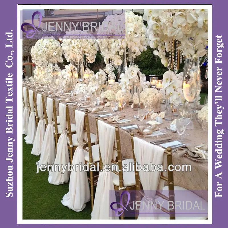 SH043 New Hot Sale Ivory Chiffon Chiavari Chair Sash,chair Cover for Wedding