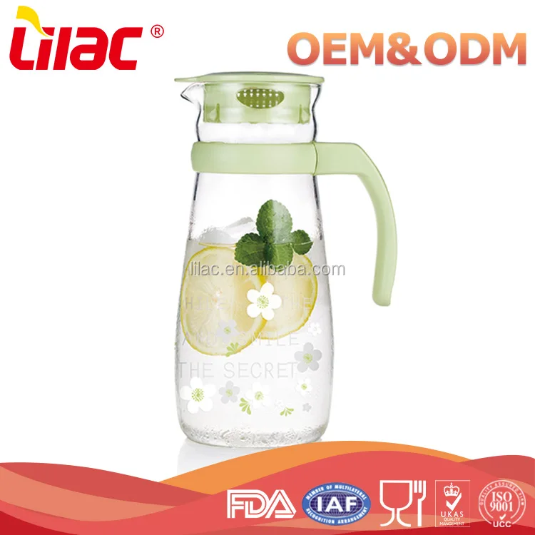 2016 завод питания дешевые Экологически Чистые руки черные боросиликатного воды pyrex стекло кувшин