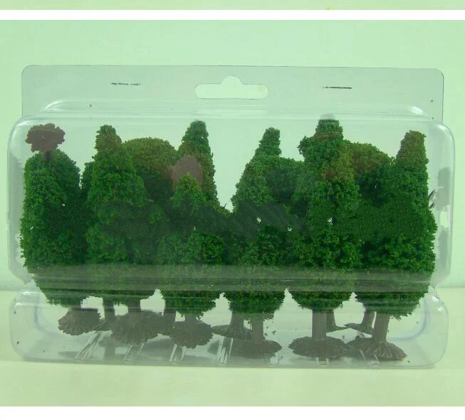 mixed 6cm 8cm 10cm model buildings wire model tree in set