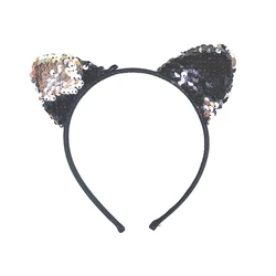 Fashion Christmas Cat Ear Hair Hoop Party Headband Reflective Hair Band Accessories for Kids