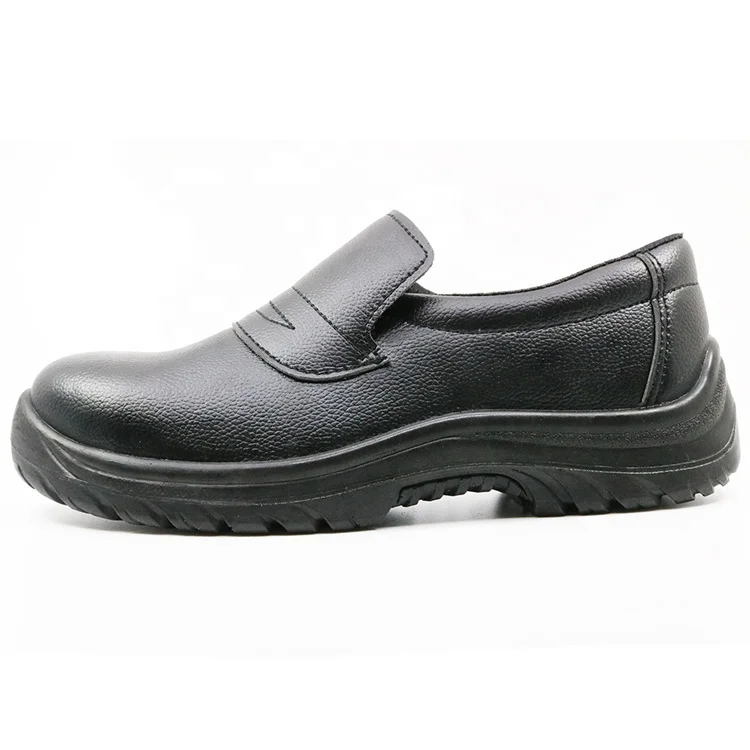
Black microfiber leather S3 SRC water resistant anti slip steel toe restaurant esd kitchen chef safety shoes 