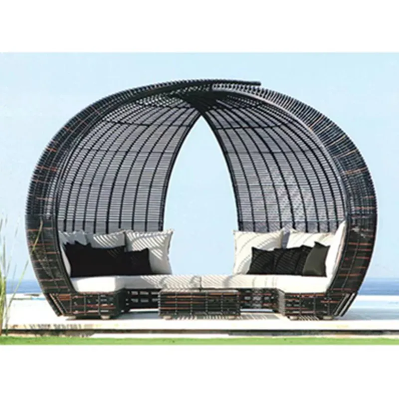 Special furniture for high grade sea view room outdoor rattan wicker sofa bed
