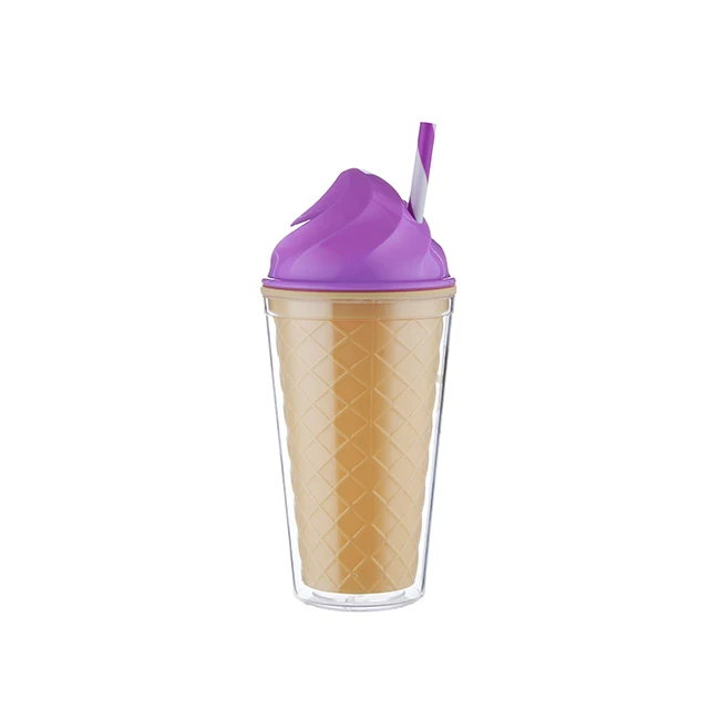 Reusable double wall cup reusable plastic tumbler