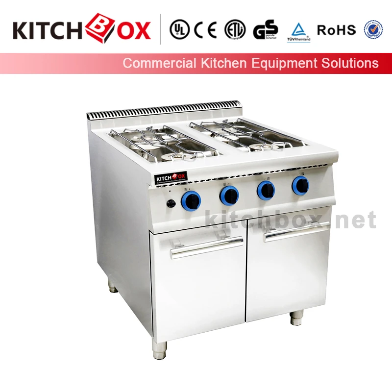 Gas range with cabinet