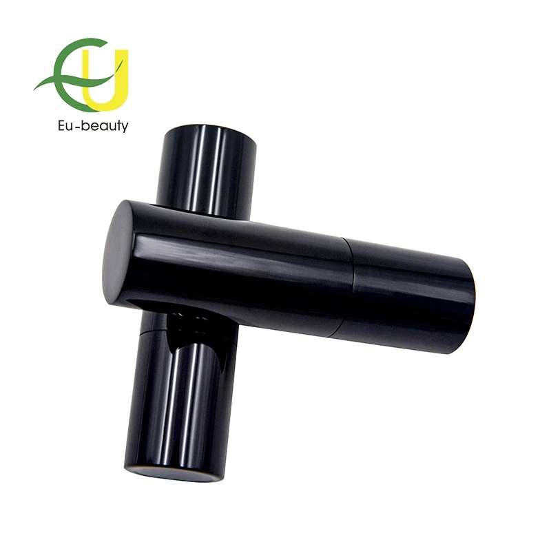 
High-grade black cylinder magnet metal lipstick tube lip balm container 