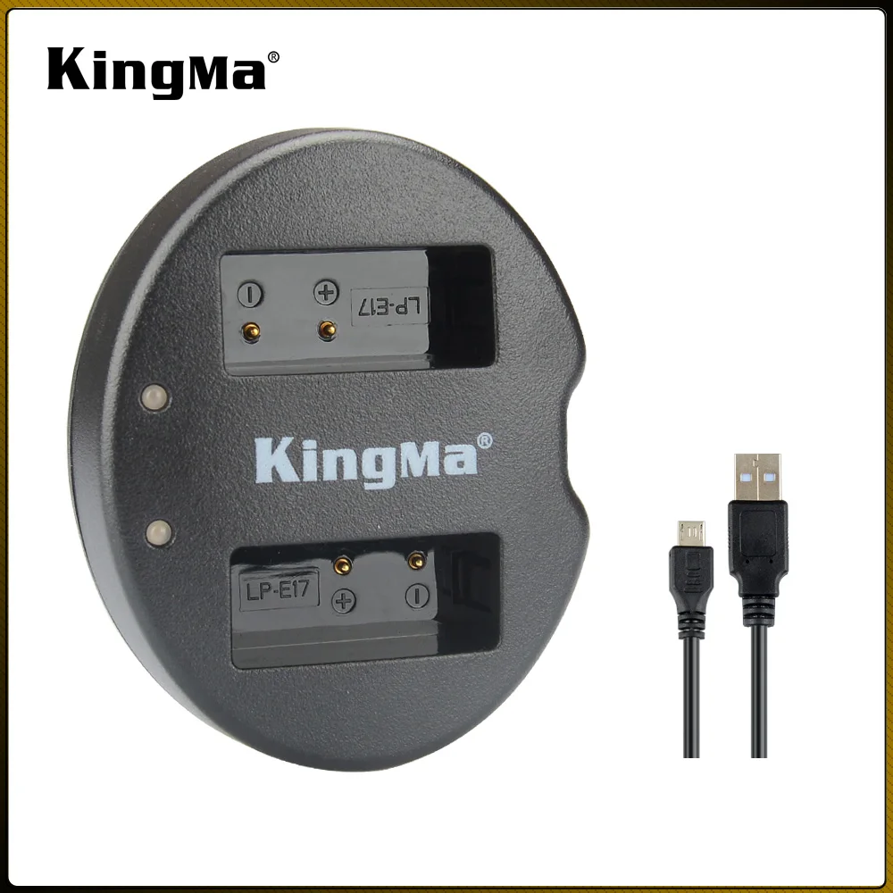 Kingma Лидер продаж BM015-LPE17 LP-E17 Micro USB двухканальный зарядное устройство для Canon M3 M6 760D 750D