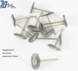 T-Shape Stainless Steel/Brass Wire Polishing Brush with 2.35 mm Shank Diameter