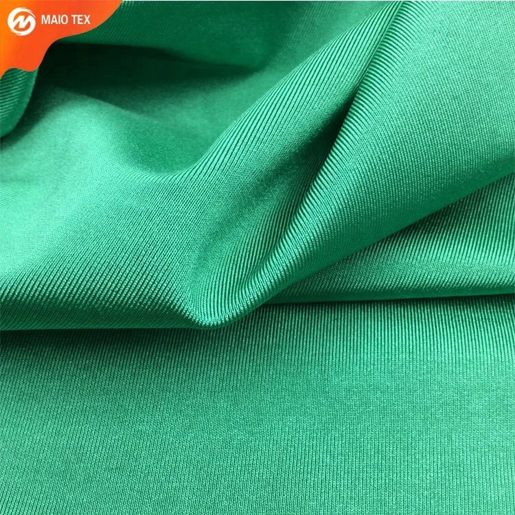 
green color shine 50D 40D warp knit swimming pool polyester lycra swimwear fabric 