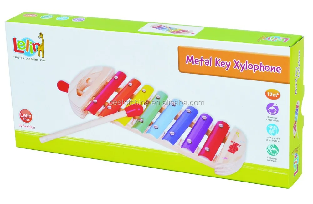 
Wooden Xylophone Music Toy with mallets For Kids by Sky-blue 