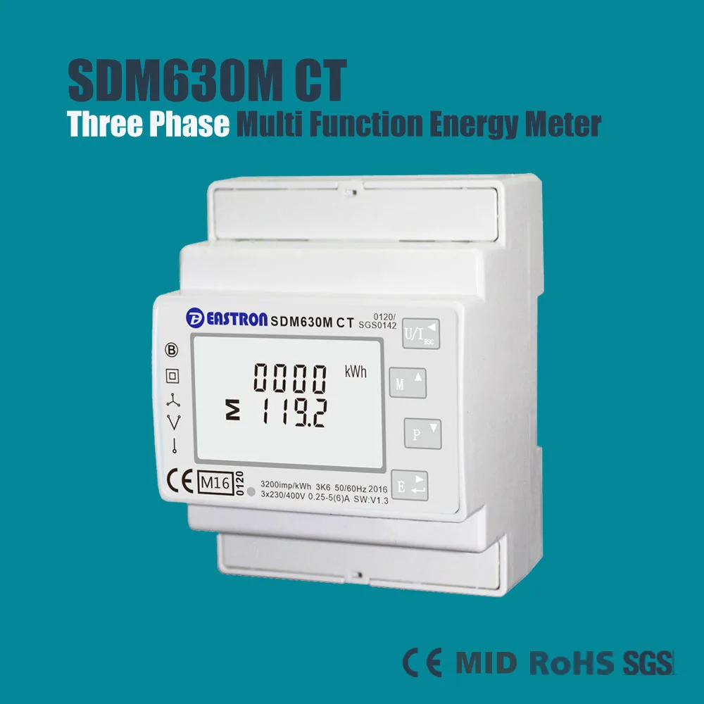 Top Quality 3 Phase Multifunction Energy Meter, DIN Rail Smart Modbus Energy Meter, PV Solar Energy Meter, MID Approved
