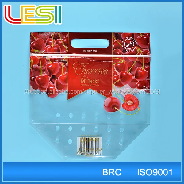 Custom printed punched holes ziplock grape protection poly bag