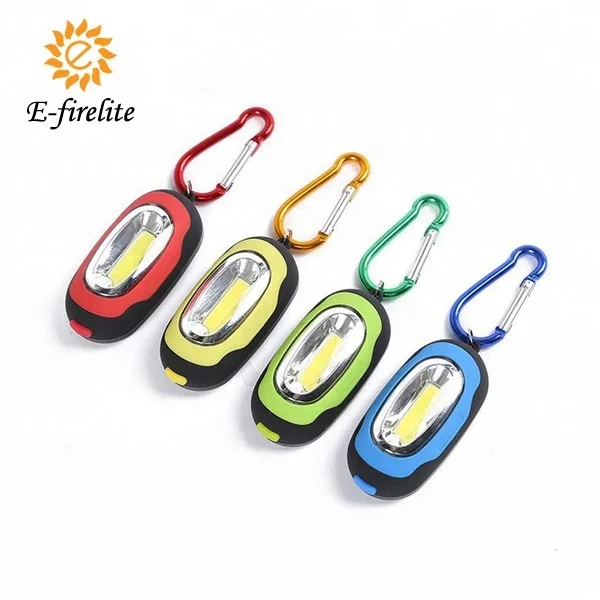 Портативный светодиодный мини-фонарик, Карманный Брелок COB с магнитом и карабином, 4 разных цвета