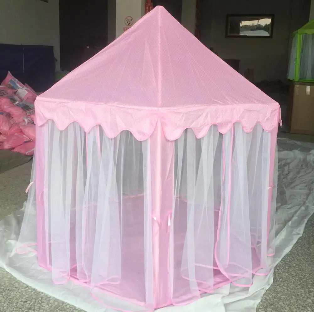 Wholesale Kids Tent Outdoor PVC Poles Pink Princess Castle House Kids Play Tent