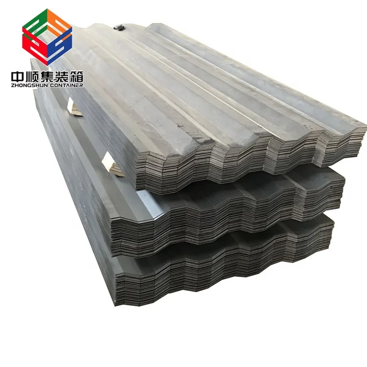 Shipping container steel material corrugated side wall panel