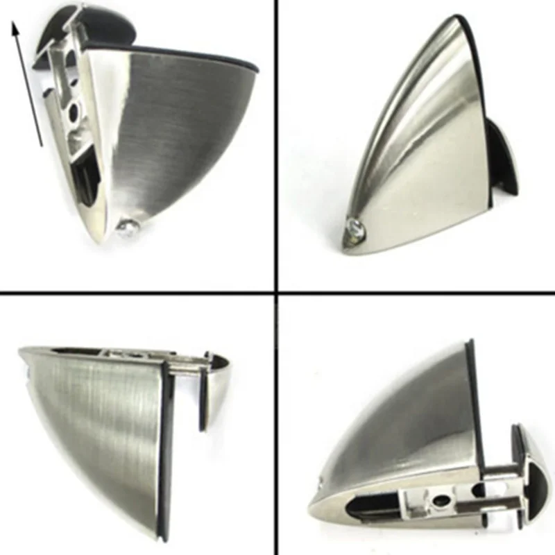 Wholesale Zinc Alloy Adjustable 5-30MM Support Glass Clamp Bracket Holder Accessories Bathroom Wall Mounted Glass Shelf Clip