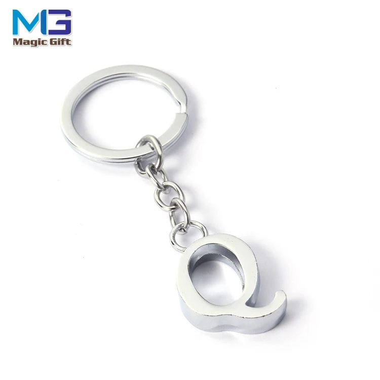 Hot sale A - Z Letter Alloy Phone Pendant Car Keyring Creative Gift letter R keychain metal Pendant