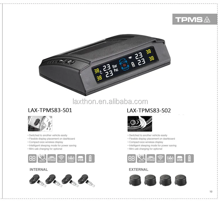 New arrival High quality Solar Power tpms tire pressure monitor with internal sensor