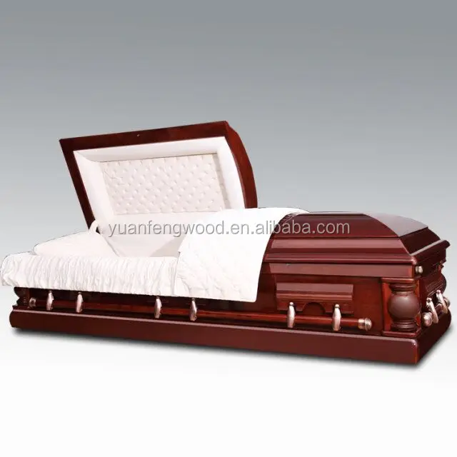 cheap solid cherry coffin STATESMAN Teak Casket MDF casket