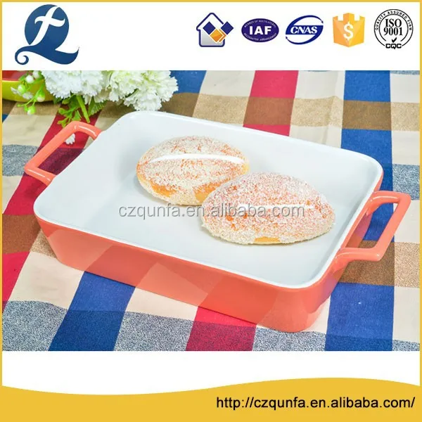 Духовка безопасной цвет керамики тарелках прямоугольный керамические противень